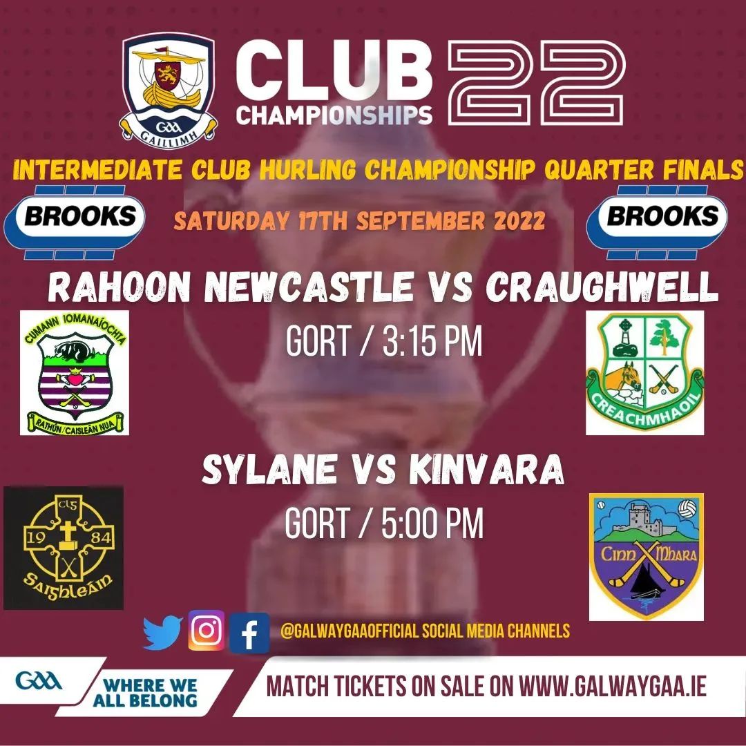 Brooks Intermediate Hurling Championship Quarter Final | Rahoon ...